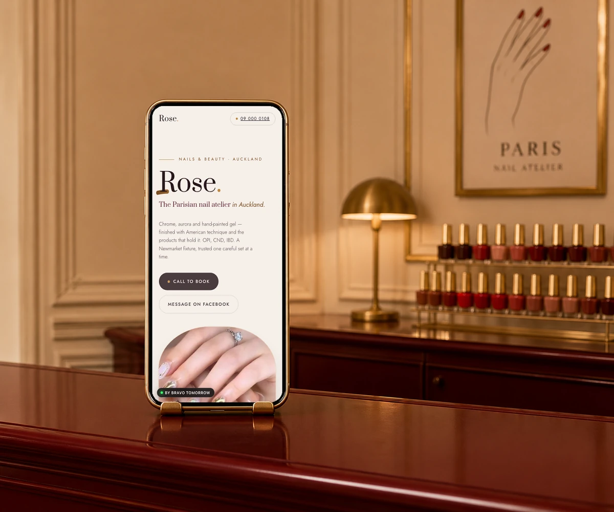 Atelier Rose Nails website concept